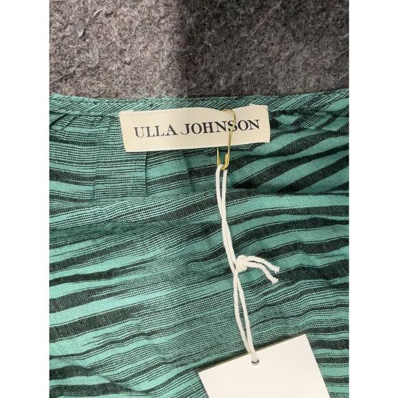 NWT ULLA JOHNSON Ophelia Peplum Teal Blouse Sz. 0 - Picture 5 of 7